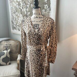 JOIE Silk Animal Print wrap dress